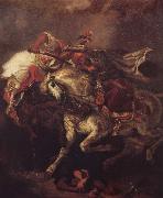 Eugene Delacroix The battle of the Giaurs with the Pascha, after Byrons poem The Giaour France oil painting artist